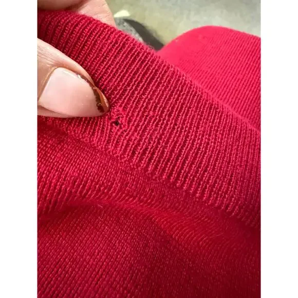 Eileen fisher Red Merino wool maxi knit skirt elastic waist women’s L - Picture 6 of 9